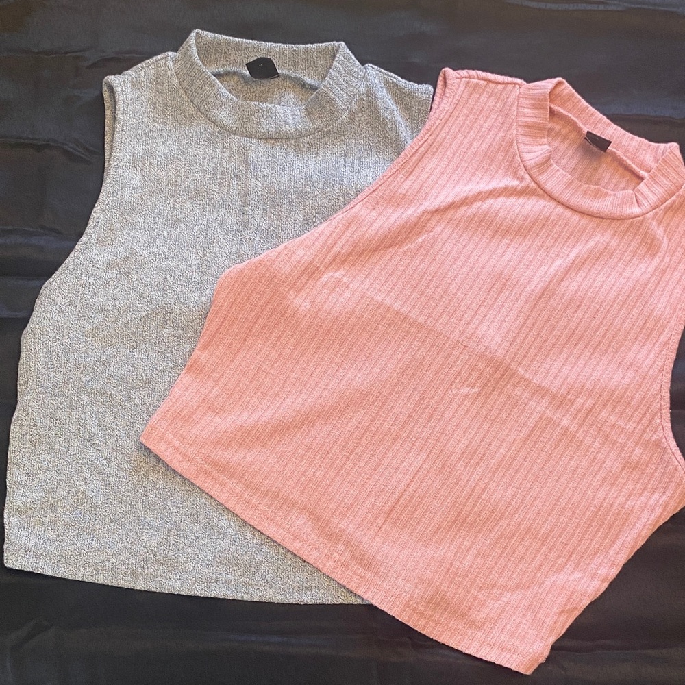 SHEIN Ribbed Tank Tops in Soft Pink and Gray
